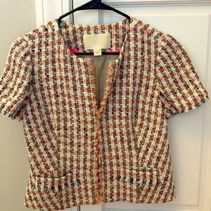 J.Crew collection short sleeved tweed jacket.  Size 2.